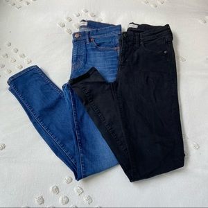2 pairs of tall madewell skinny jeans